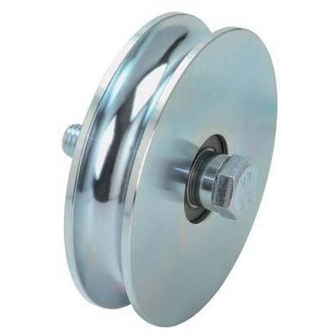 Ruota gola tonda per cancello con 2 cuscinetti a sfera art.405 - Specifiche: Ø mm 120x28 portata Kg 430