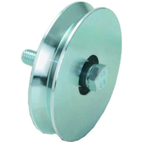 Ruota gola v per cancello 1 cuscinetto a sfera art.402 - Specifiche: Ø mm 120x24 portata Kg 250 gola V 92°