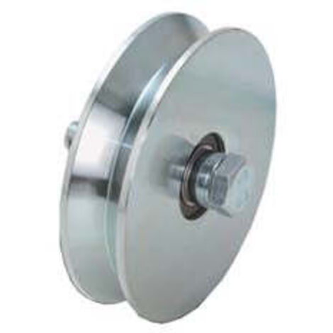 Ruota gola v per cancello con 2 cuscinetti a sfera art.407 - Specifiche: Ø mm 100x28 portata Kg 410 gola V 92°