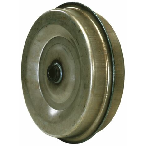 Ruota in lamiera 320x100mm con foro Ø 30mm e boccola in nylon