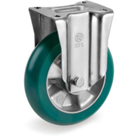 RUOTA IN PU TR-ROLL BOMBATA SUPPORTO FISSO LEGGERO NL 125X40 MM 220 D