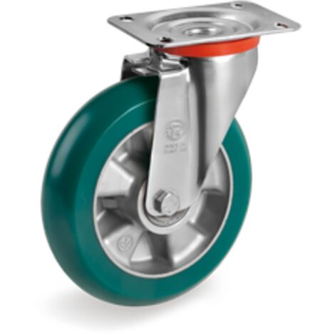 RUOTA IN PU TR-ROLL BOMBATA SUPPORTO ROTANTE LEGGERO NL 125X40 MM 220 D