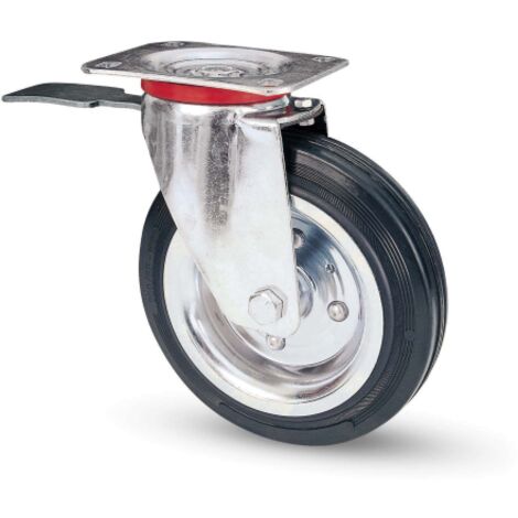 RUOTA INDUSTRIALE D 125 MM GOMMA 80BIS PIASTRA GIR FRE