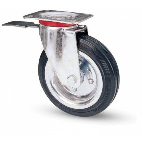 RUOTA INDUSTRIALE D 125 MM GOMMA 80BIS PIASTRA GIR FRE