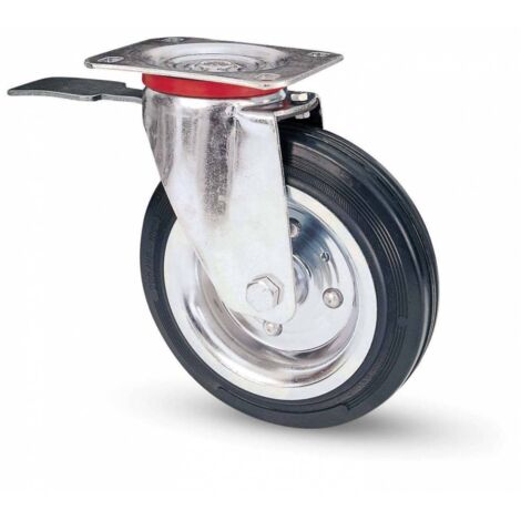 RUOTA INDUSTRIALE D  80 MM GOMMA 80BIS PIASTRA GIR FRE