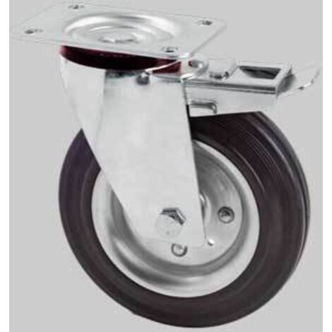 Ruota industriale girevole ideal star c/freno 200 mm - portata 200 kg