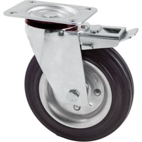 Ruota industriale girevole ideal star c/freno 80 mm - portata 60 kg