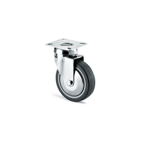RUOTA MOBILE D 60 MM GOMMA GRIGIA 220C C/PIASTRA- 8,0 pz