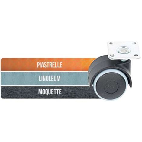 Ruota Nylon Grigio Mm.40 Piastra Mm.38X38