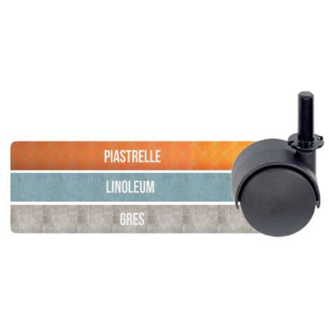 Ruota Nylon Nera Mm.31 Perno Bussola M10X30
