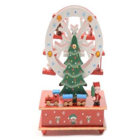 Ruota panoramica carillon in legno per decorazione natalizia -Verde