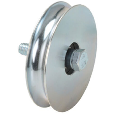 ruota per cancello cancelli con bullone 1 cuscinetto   100 mm gola tonda