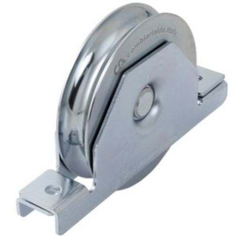 ruota per cancello cancelli supporto chiuso 1 cuscinetto   100 mm gola tonda