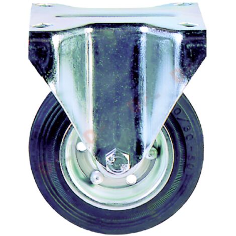 Ruota per carrelli con flange in acciaio zinco-cromato e foro passante -ø mm 80 x 25 port. kg 50