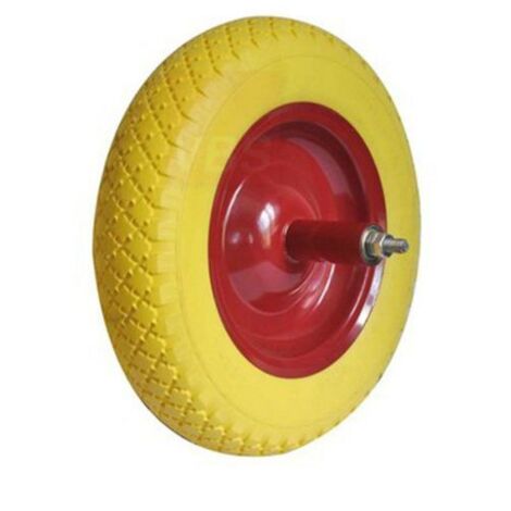 RUOTA PER CARRIOLA PIENA POLIURETANO D. 350X80 ASSE CM 20 CON CUSCINETTI (29052)