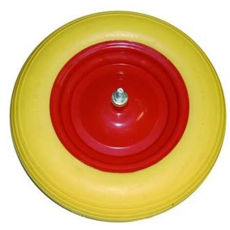 RUOTA PER CARRIOLA PU PIENA PERNO MM.12X170 - ø cm.38x8,5