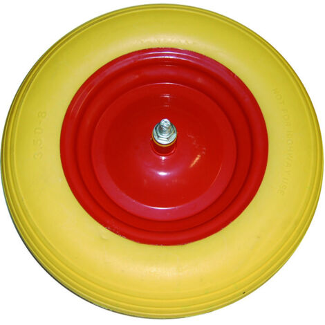 Ruota Per Carriola Pu Piena Perno Mm.12X260 - perno mm.12x260, interasse mm.190
