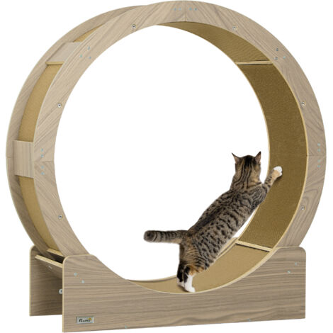 Ruota per gatti con freno e cuscinetti antigraffio - Marrone noce