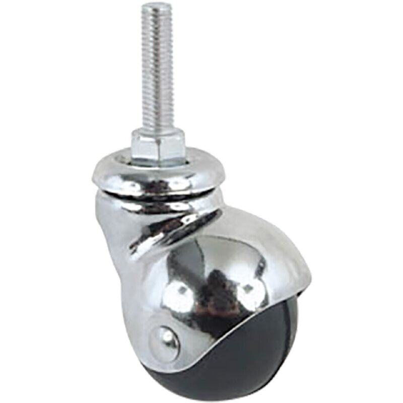 Ruota per mobili ART.165/B ø 30 - perno mm 8 x 15 - nera - df 3145710