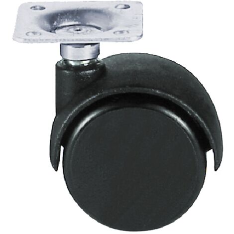 RUOTA PER MOBILI DOPPIA ø 40 pz 4 - piastra mm 28 x 28