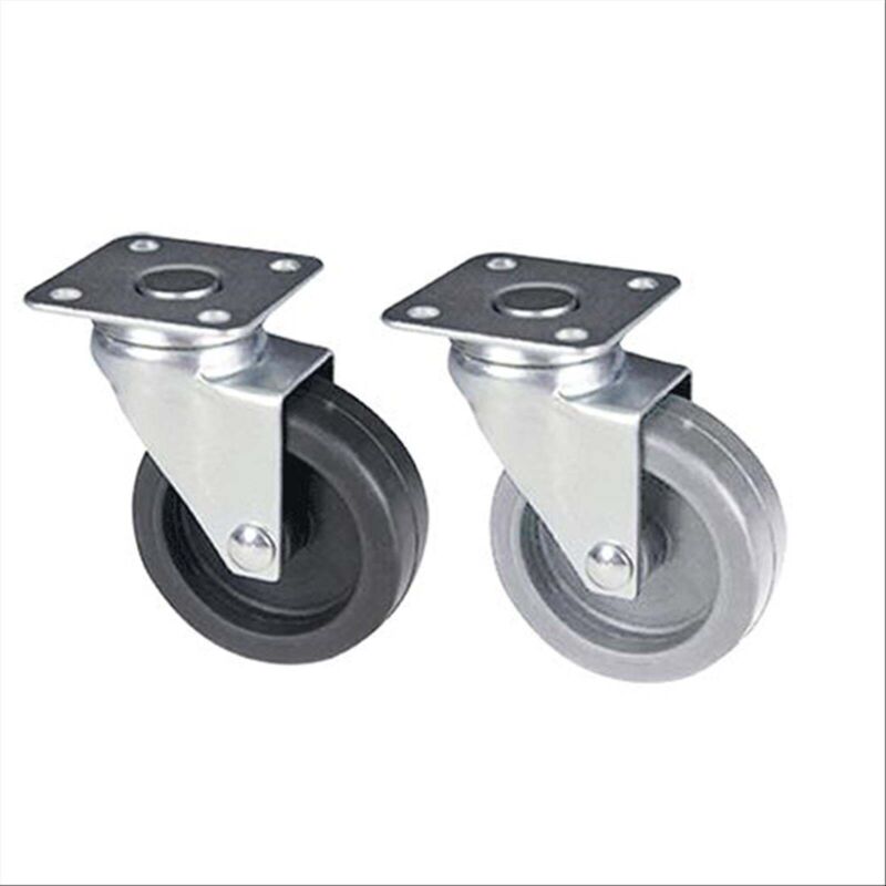 Ruote a forcella in gomma con piastra girevole 160 - ø mm.40x18 piastra mm.40x40 mm.56h. port. kg.20