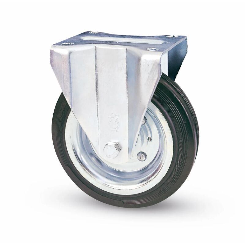 Ruota D.100X30 nera piastra fissa ART.80A