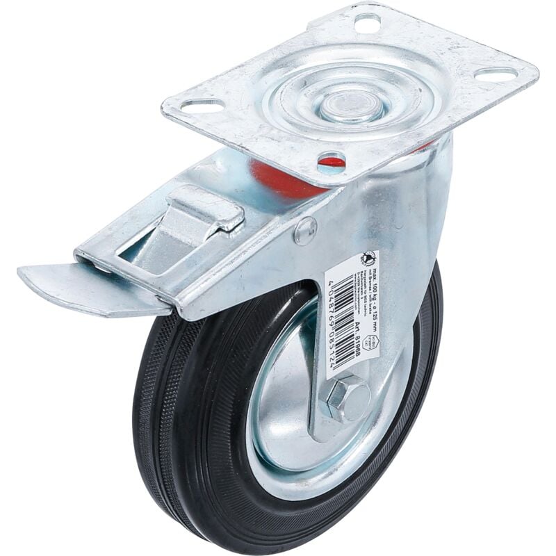 Ruota piroettante con freno con supporto fisso Ø