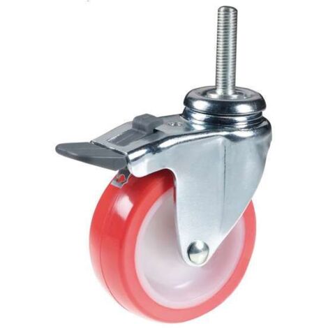 Ruota piroettante Masidef in poliuretano e poliammide con perno passante e freno max 40 kg Ø 50 MM