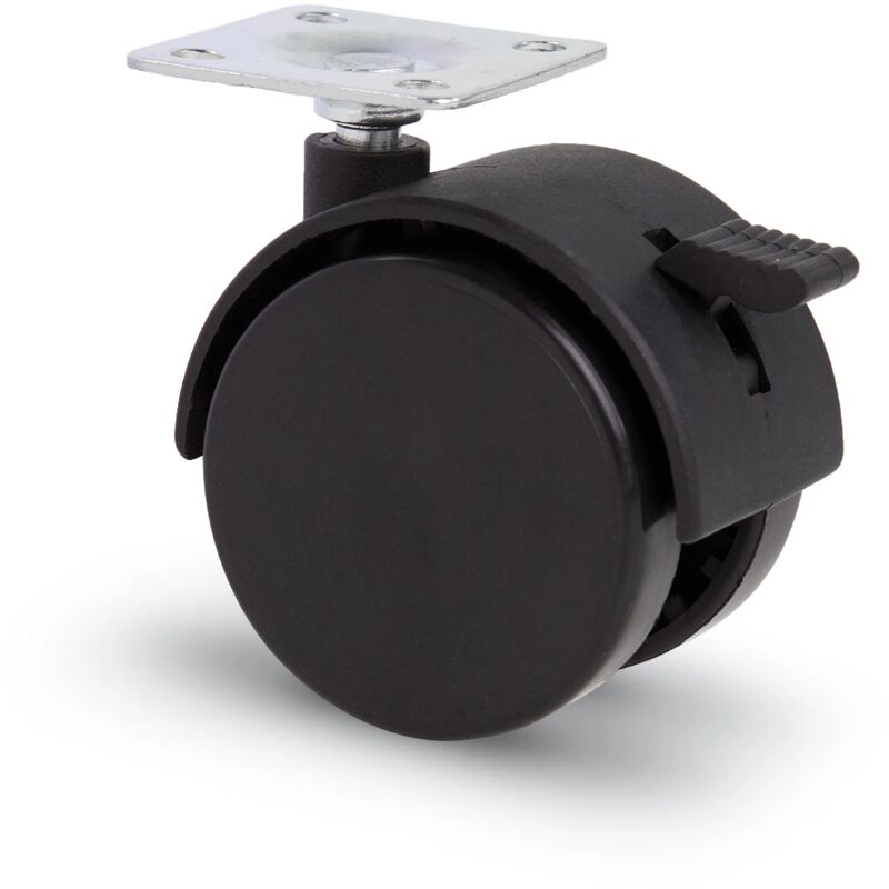 Ruota D.50 plastica nera piastra c-freno