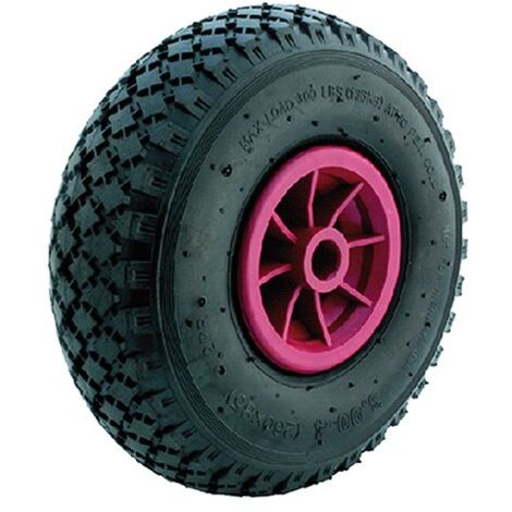 Ruota pneumatica per carrelli mm.250 con disco in plastica antiurto