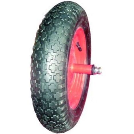 Ruota pneumatica per carriole con carrarmato perno mm.12x210 - perno mm.12x210, interasse mm.150