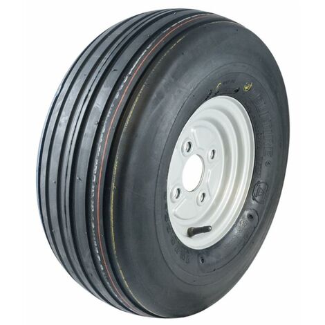 Ruota pneumatica rigata 16x6,50/8" con cerchio in ferro 4 fori Fiat