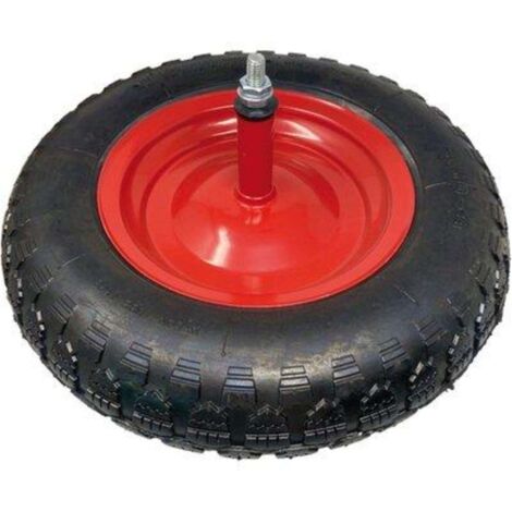 RUOTA PNEUMATICA X CARRIOLA WORKIT - 3.50X8" DISCO METALLO ASSE MM 12X260 +PFU