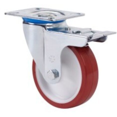 RUOTA POLI.Â ROSSO GIREVOLE CF 100MM 2-2368