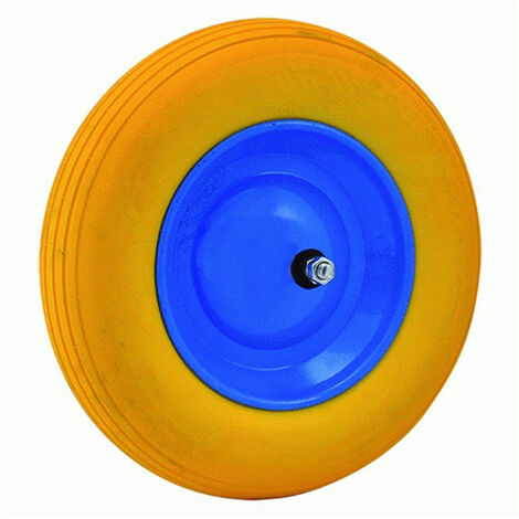 RUOTA POLIURETANICA PER CARRIOLA CON CUSCINETTO PERNO CORTO 125mm
