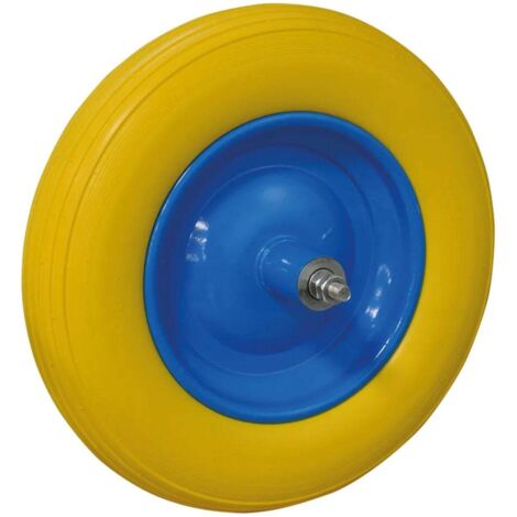 RUOTA POLIURETANICA PER CARRIOLA int. mm 155 - perno lungo -