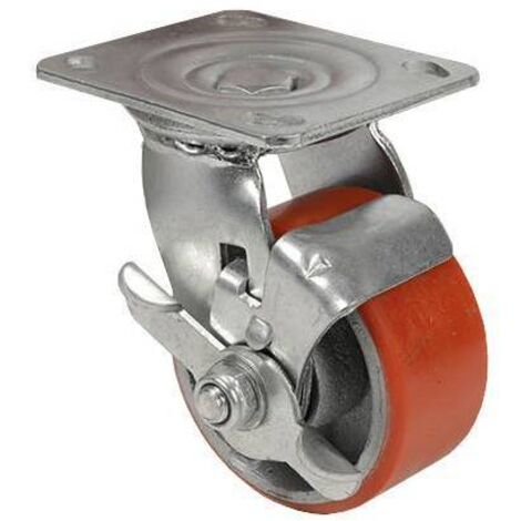 Ruota Poliuretano 200X50 Girevole Freno Export