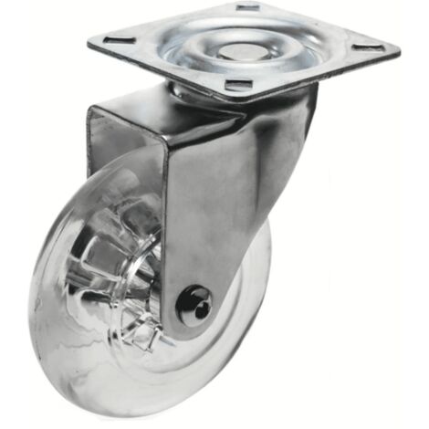 RUOTA RUOTE ROTELLA CARRELLO GIREVOLE CARRELLI TRASPARENTE 2&quot 50 mm 624b