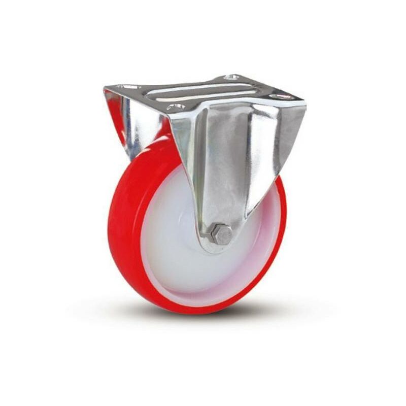 Image of Ruota supporto in acciaio inox in poliammide nylon ruote girevoli freno fisse ruota fissa Ø100