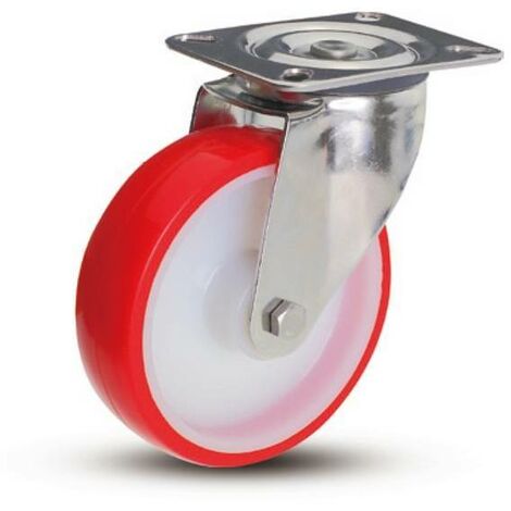 RUOTA SUPPORTO IN ACCIAIO INOX IN POLIAMMIDE NYLON RUOTE GIREVOLI FRENO FISSE