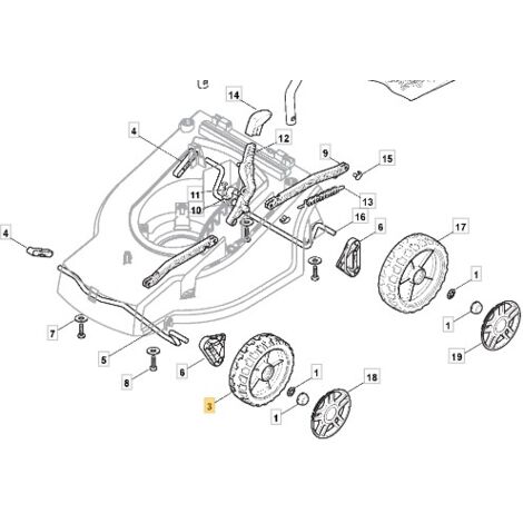 Ruota tagliaerba a spinta modelli A340 XP36E SPL360 322686102/0 STIGA