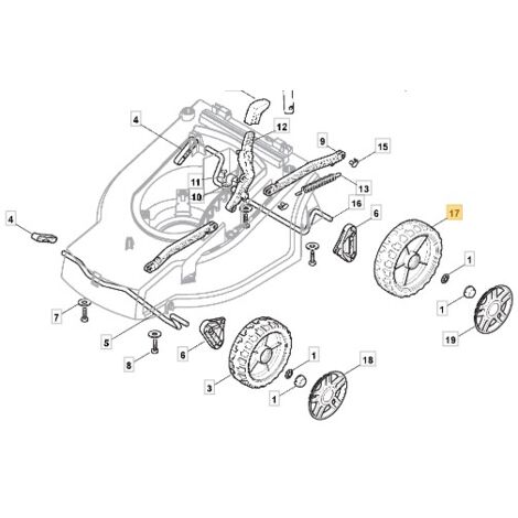 Ruota tagliaerba a spinta modelli A340 XP36E SPL360 322686103/0 STIGA