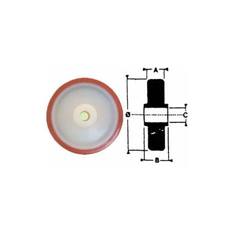 RUOTA UNIVERSALE POLIURETANO 125X35