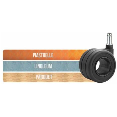 Ruota Whole Nera Poliuretano Mm.65 Perno 11X22