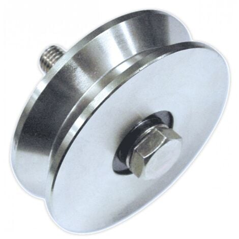 DCK GROUP RUOTA X CANCELLI C/BULLONE FC305 Ø100MM 2 CUSCINETTI GOLA V