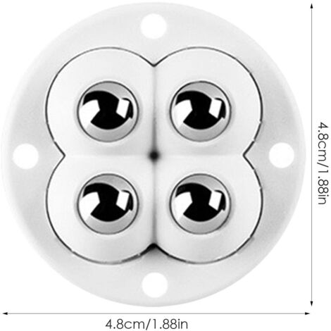 Ruote adesive, rotazione a 360°, ruote girevoli in acciaio inox, 4 ruote adesive con cuscinetti a sfera, ruote in gomma per piccoli mobili