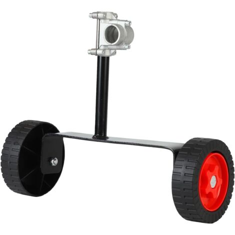 Ruote ausiliarie regolabili, accessori per tosaerba, telaio di supporto per decespugliatore portatile a zaino, ruota di supporto per tosaerba portatile per tubi con asse da 26 mm