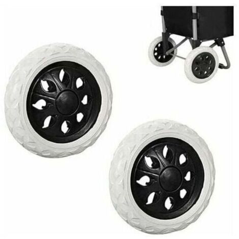 ruote di ricambio per carrello della spesa - Ruote in gomma e plastica con schiuma - Design nero a caldo - Per carrelli della spesa e carrelli