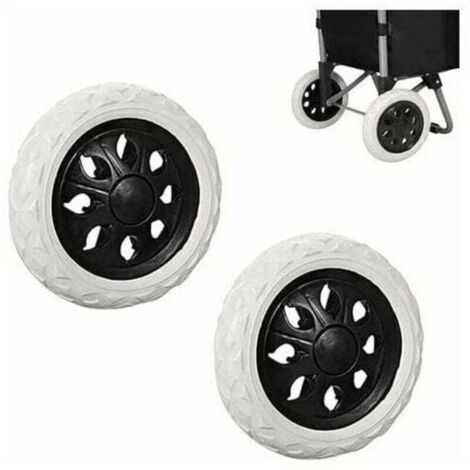 ruote di ricambio per carrello della spesa - Ruote in gomma e plastica con schiuma - Design nero a caldo - Per carrelli della spesa e carrelli