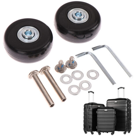 Ruote di ricambio universali per bagagli da 70x24 mm, 2 pezzi, kit di ruote in gomma e metallo per valigia, carrello a mano, passeggino